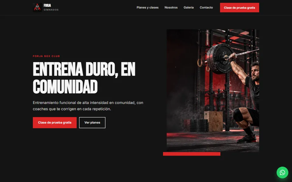 Diseño box / crossfit para gimnasios: portada de Forja Box Club