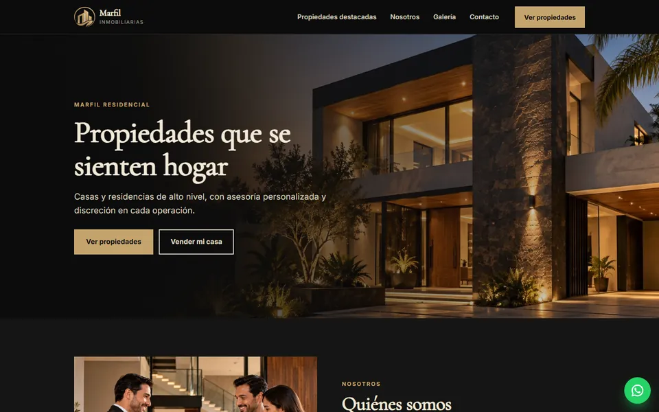 Diseño lujo para inmobiliarias: portada de Marfil Residencial